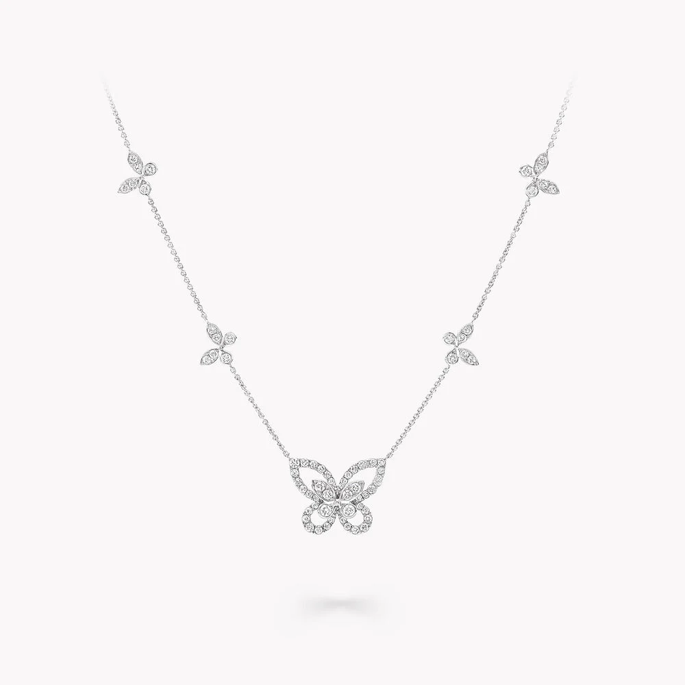 Multi Butterfly Silhouette Diamond Pendant